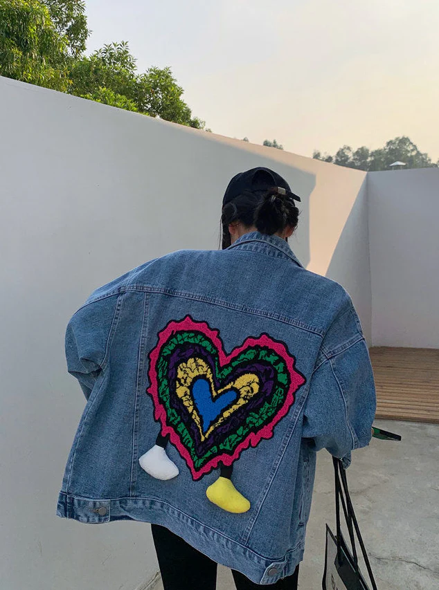 Melanie Embroidered Oversized Denim Jacket - Image 2