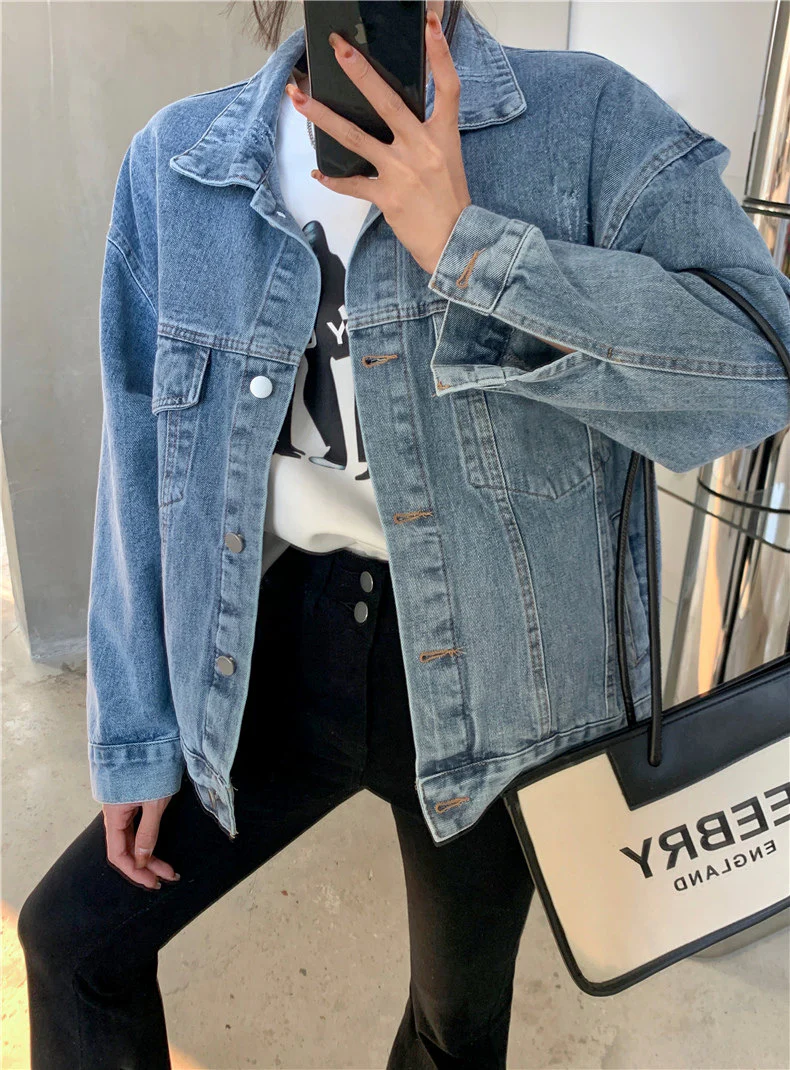 Melanie Embroidered Oversized Denim Jacket - Image 3