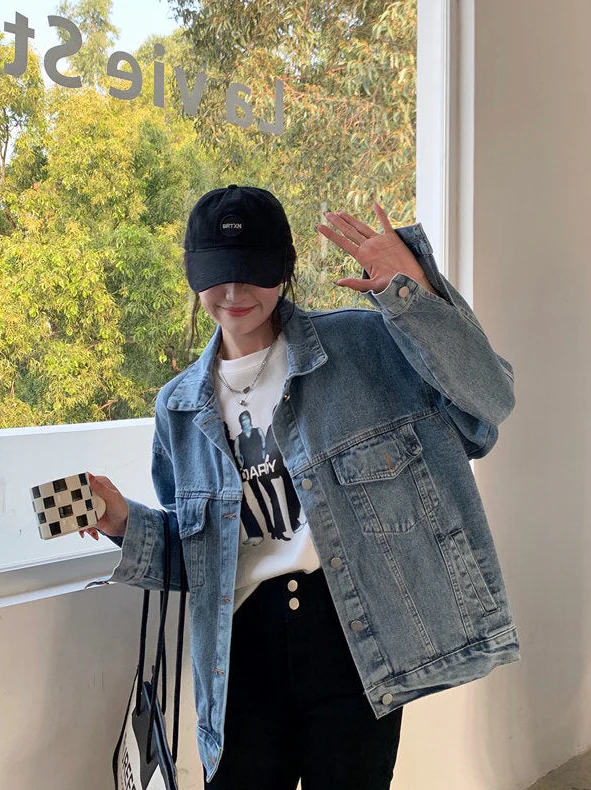 Melanie Embroidered Oversized Denim Jacket - Image 4