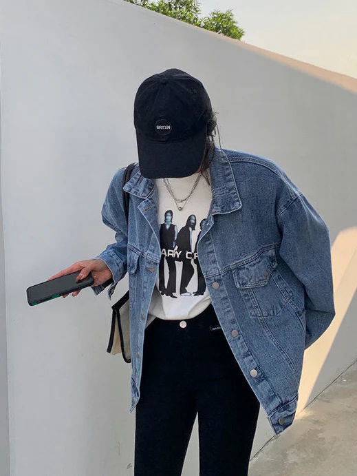 Melanie Embroidered Oversized Denim Jacket - Image 5