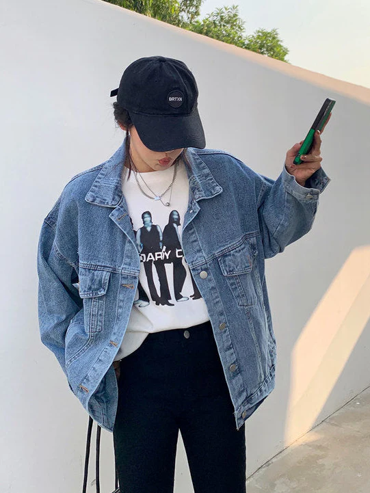 Melanie Embroidered Oversized Denim Jacket - Image 6