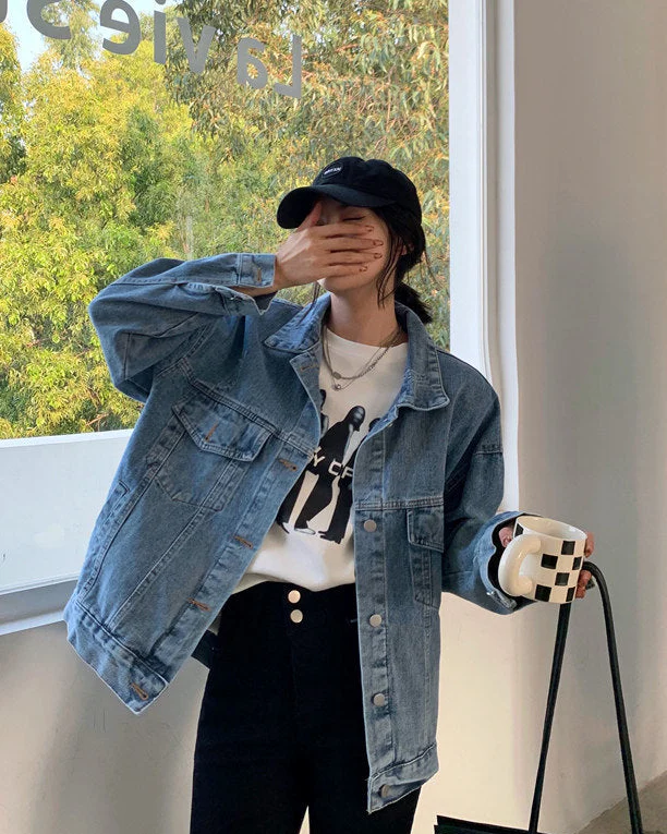 Melanie Embroidered Oversized Denim Jacket - Image 7