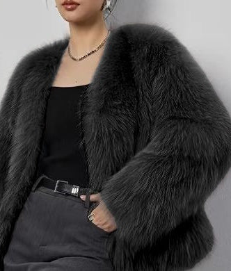 Melina Crop Winter Fur Cape - Image 2