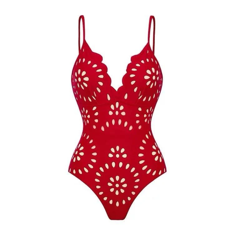 Mellin Swimsuit With Skirt In Red - Image 3