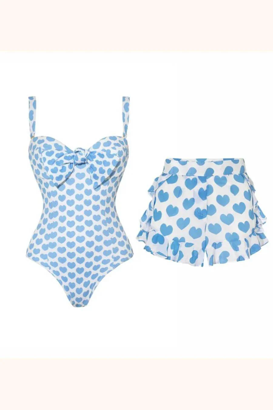 Mertha Heart Swimsuit With Short In Blue - Image 5