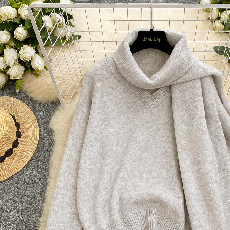 Miane Luxe Sweater With Scarf - Image 3