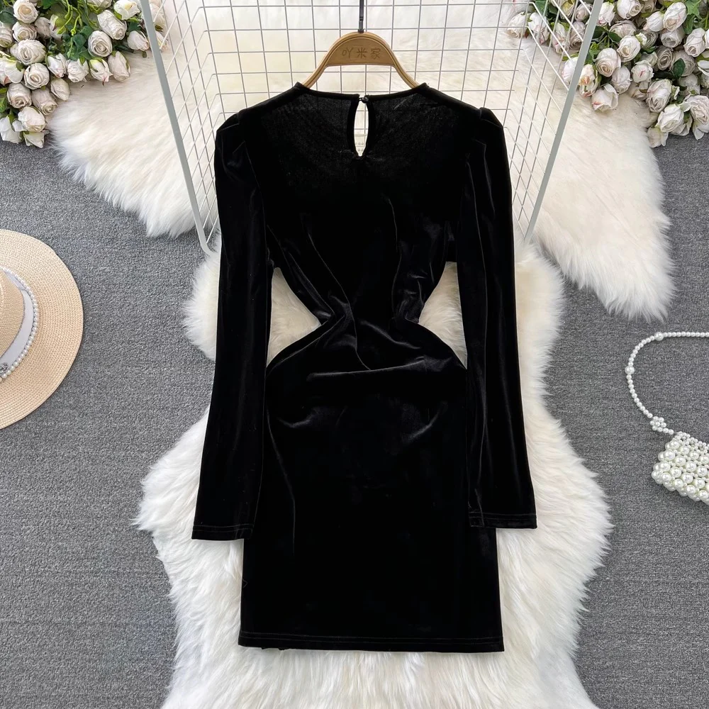 Milena Pearl Velvet Mini Dress - Image 5