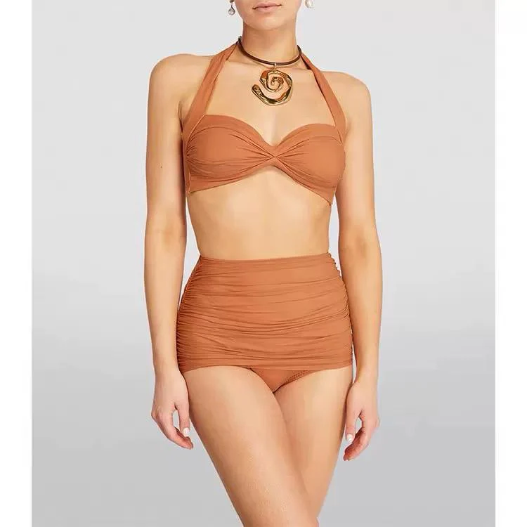 Milo Swimsuit With SarongĀ Skirt In Brown - Image 2