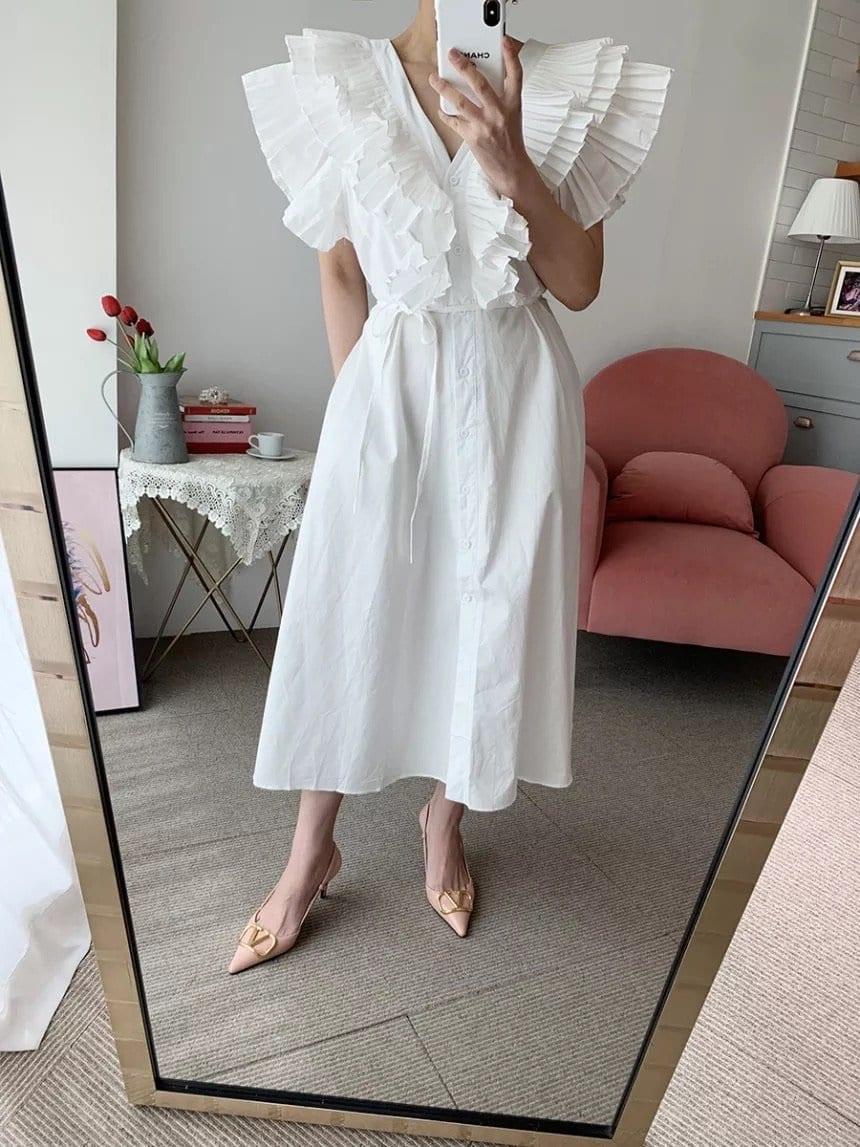 Mimi Ruffled Cotton Dress - Image 8