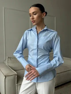 Mindy Statement Formal Shirt In Blue - Image 2