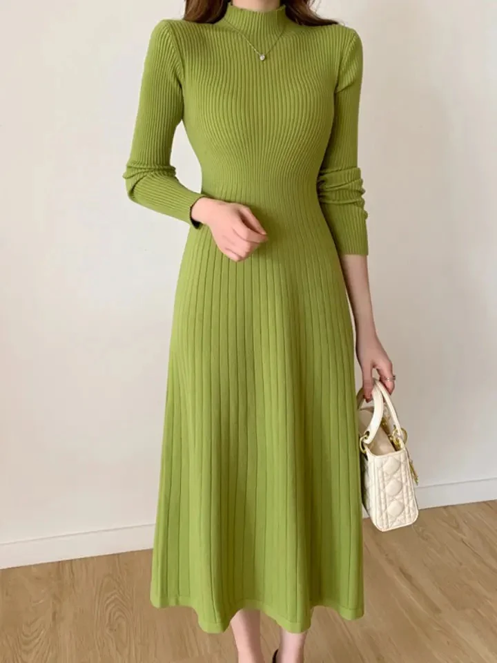 Misty Premium Woolen Knitted Midi Dress - Image 8