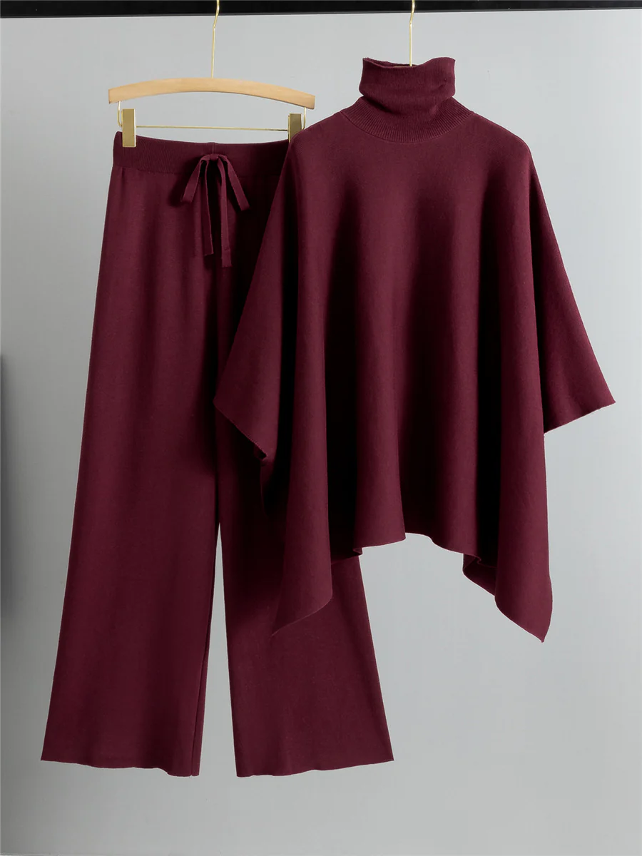 Natalia Luxe Winter Coord Set In Maroon - Image 6