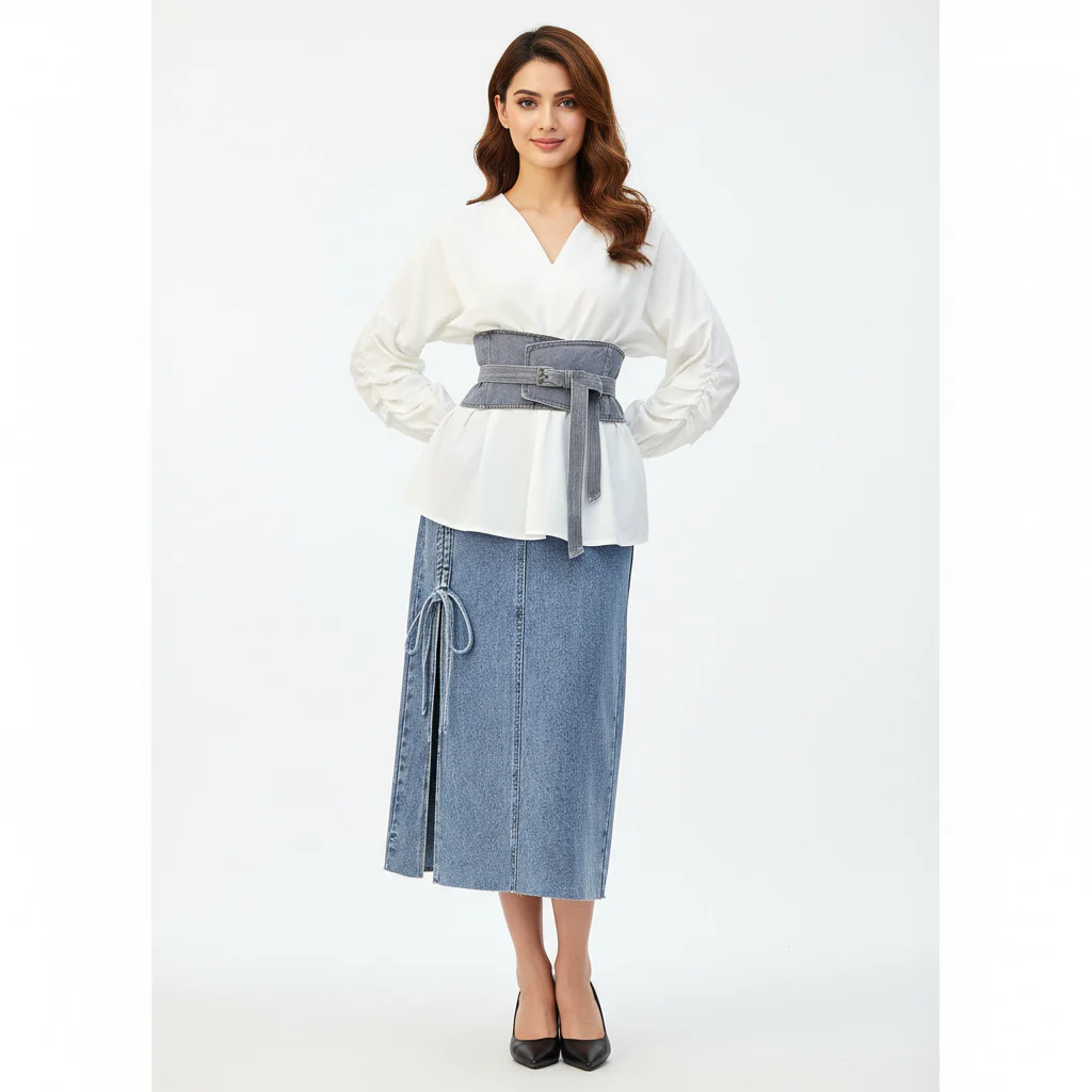 Nayeli Luxury Corset 3 Piece Set In White - Image 2