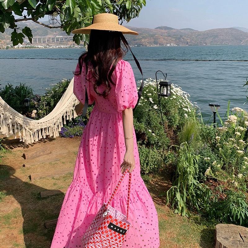 Nelly Summer Maxi Dress in Pink - Image 3