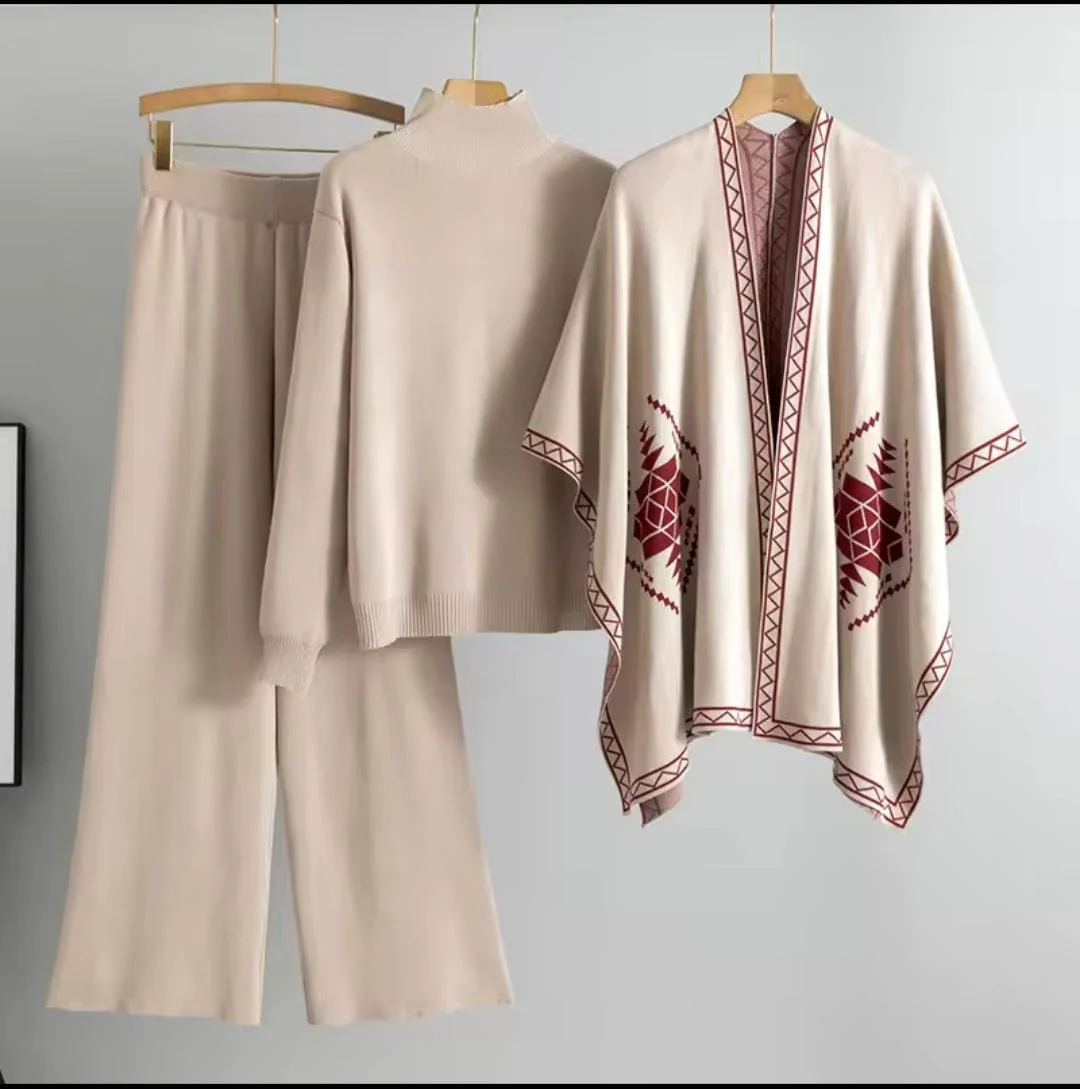 Nelya Luxe Winter Coord Set-  With Cape - Image 2