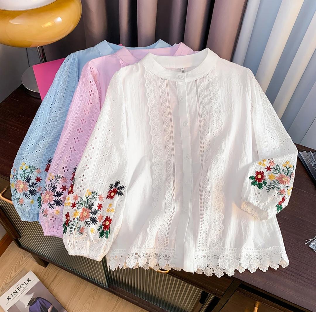 Nera Statement Summer Top In Light Pink - Image 2
