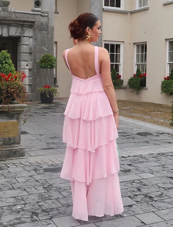Nitsy Ruffled Maxi Dress In Pink - Image 6