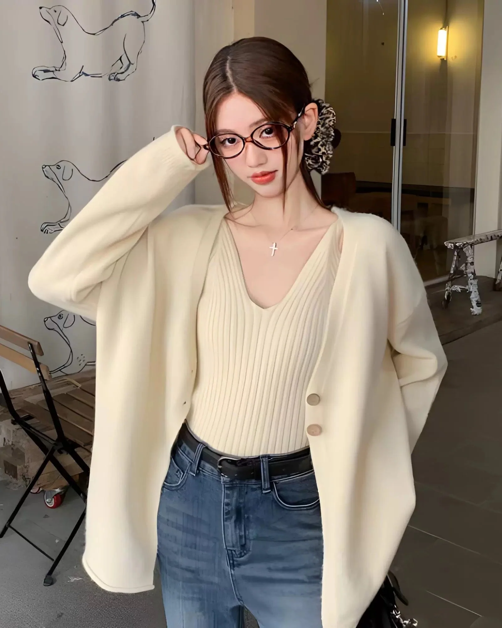 Nixie Statement Woolen Tops with Cape Style Sweater - Image 5