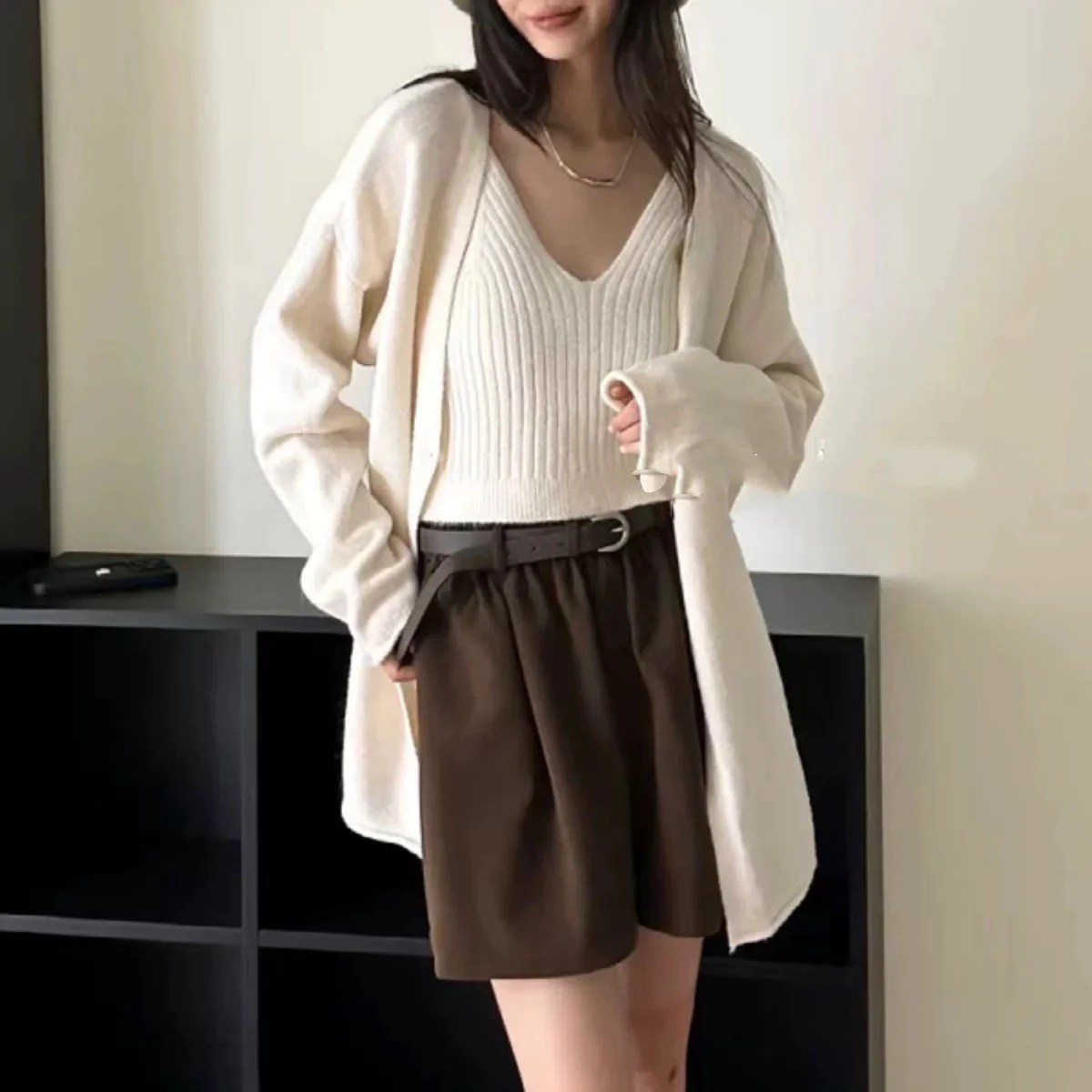 Nixie Statement Woolen Tops with Cape Style Sweater - Image 7