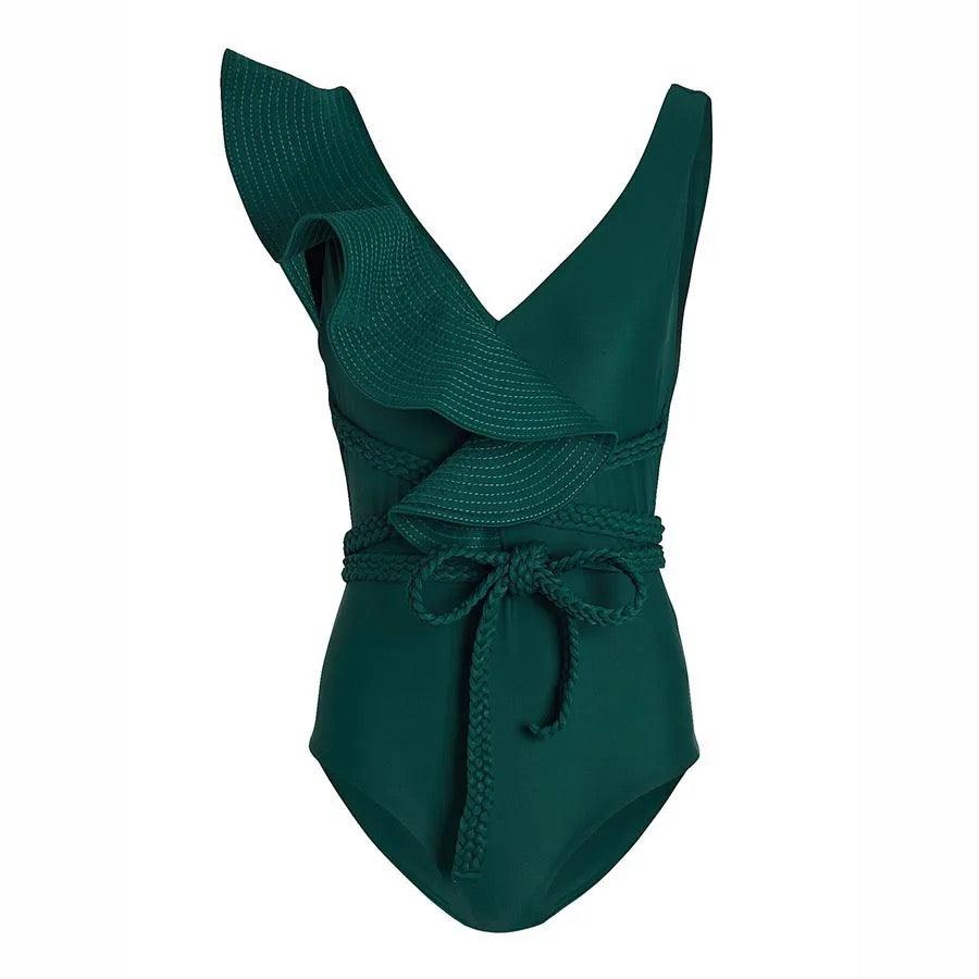 Oh Heaven Statement Swimsuit In Teal - Image 3