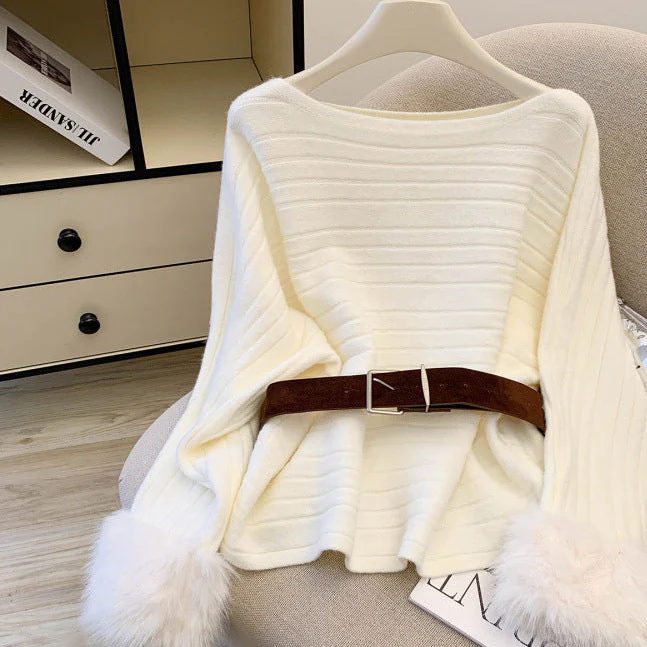 Olatz Fur Sweater With Belt - Image 3