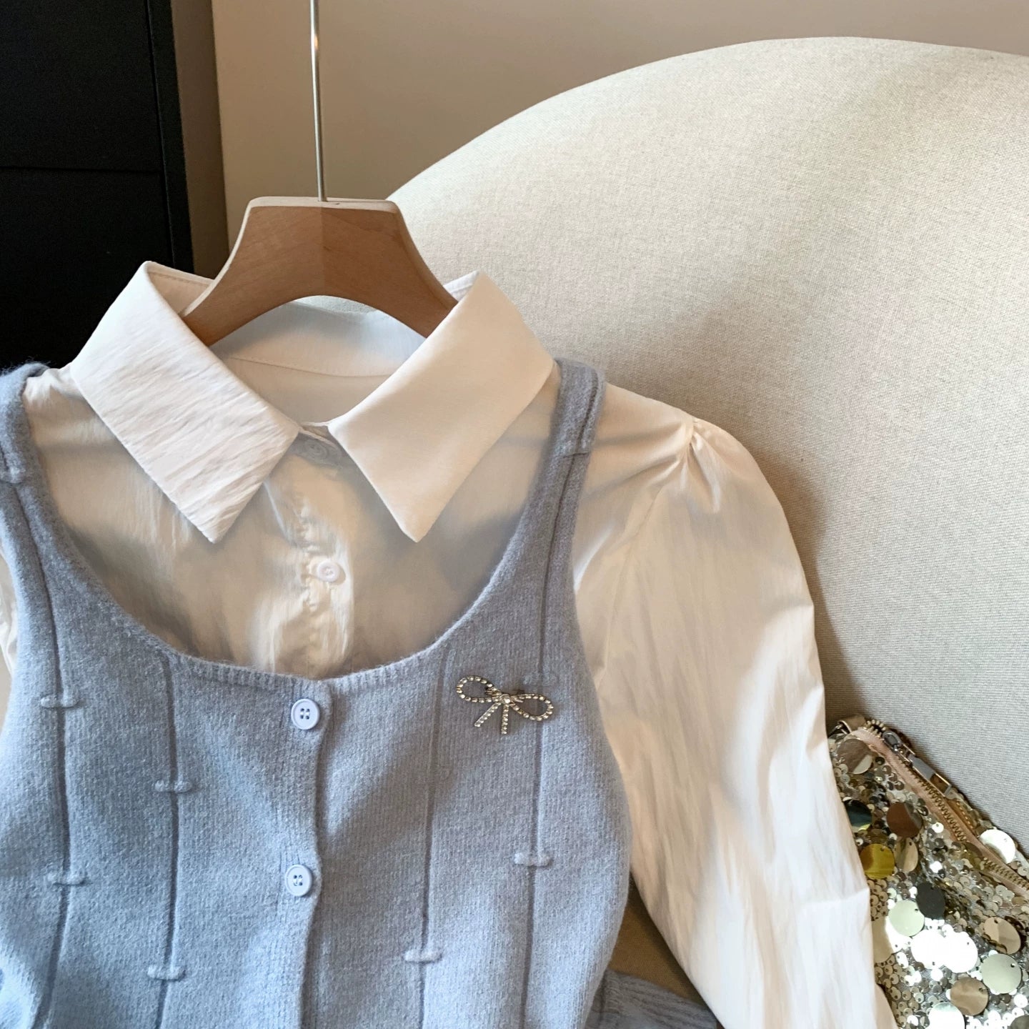 Orlane Two Piece Shirt & Knit Vest Set - Image 6