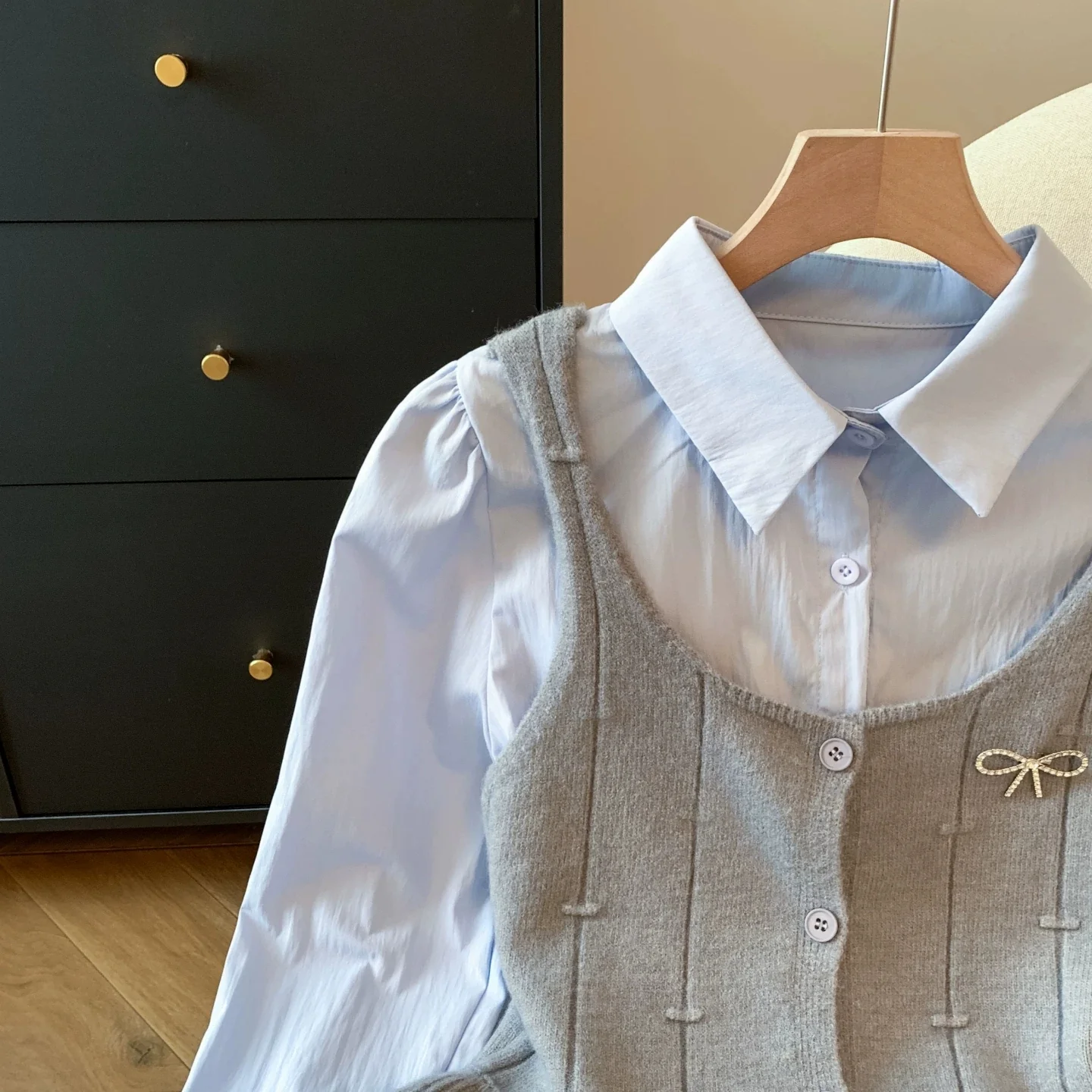 Orlane Two Piece Shirt & Knit Vest Set - Image 9