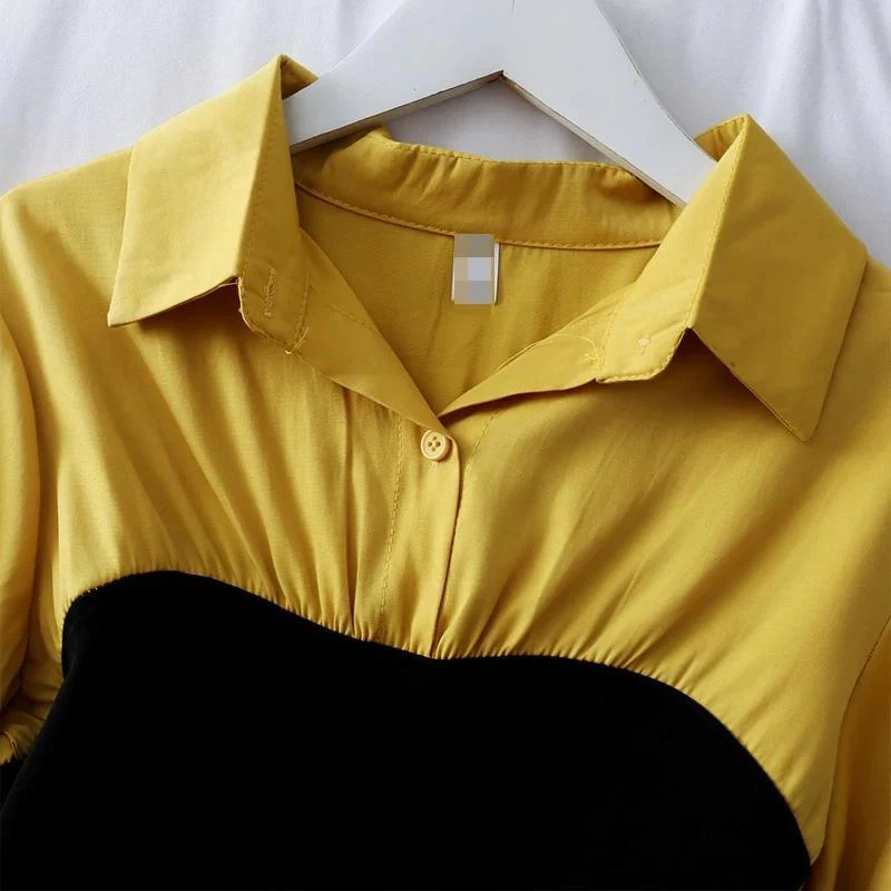 Panelled Lantern Sleeve Blouse - Image 4