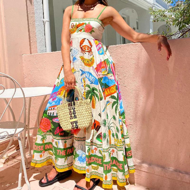 Paradise Printed Summer Dress In Multicolor - Image 2