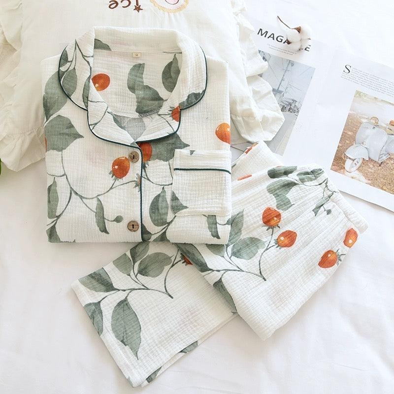 Peaches Cotton Crepe Nightsuit In White - Image 2