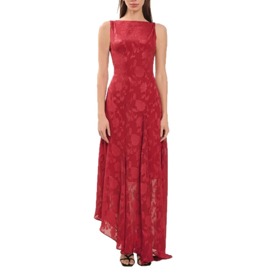 Peony Devore Maxi Dress In Red - Image 5