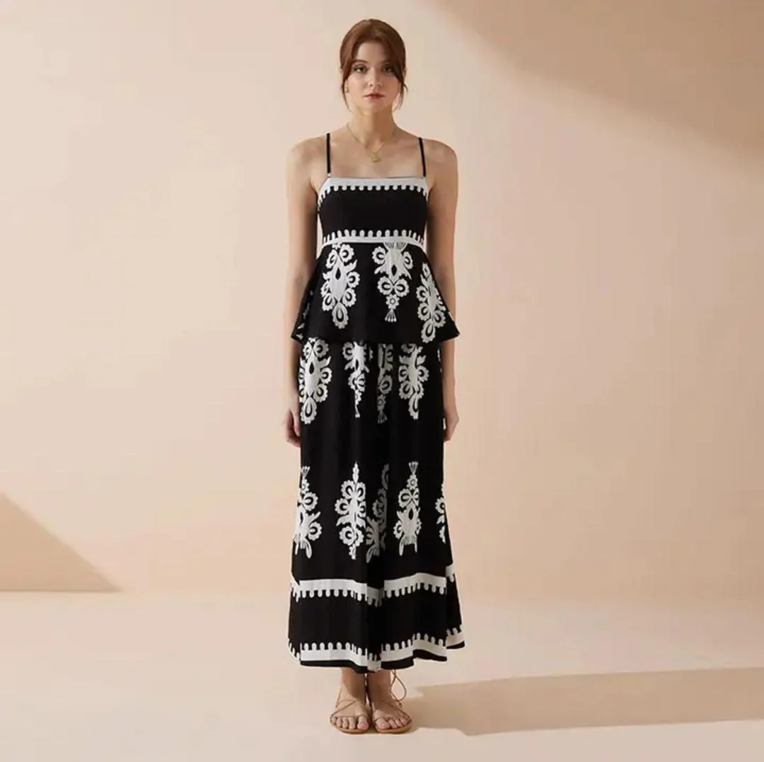 Perri Summer Holiday Coord Set In Black - Image 3