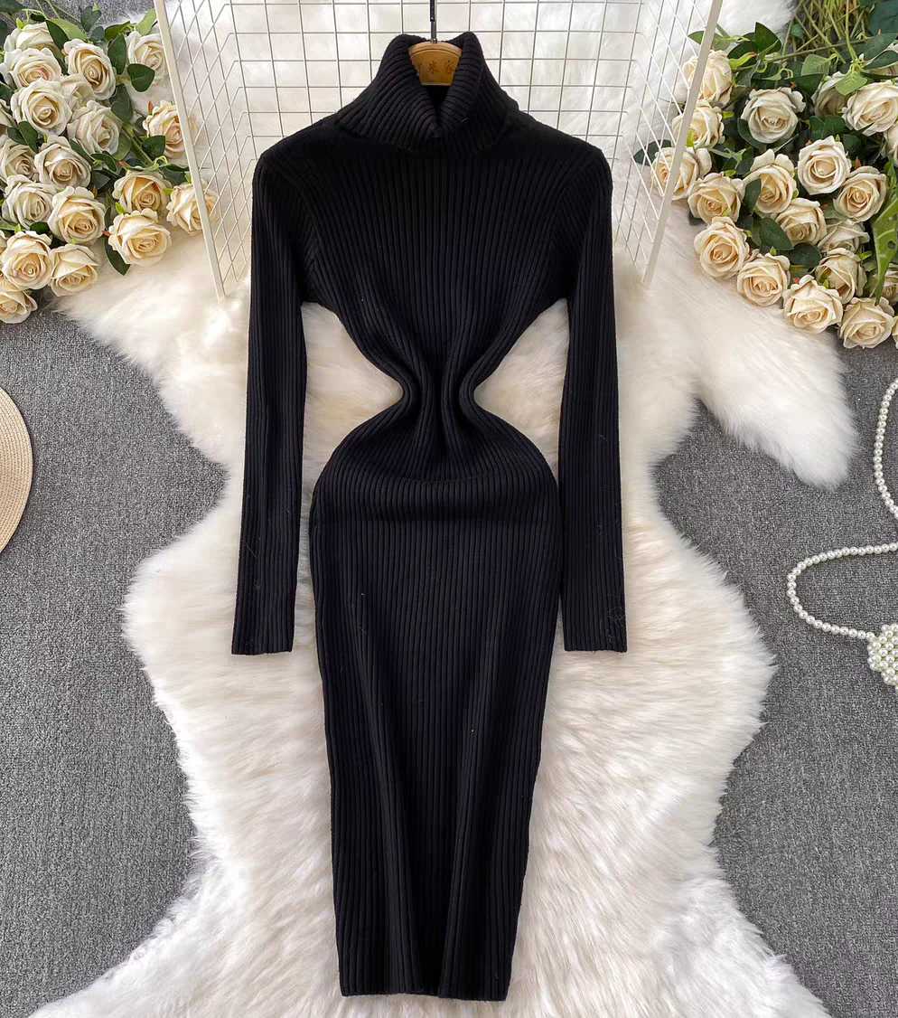 Perry High Neck Knitted Midi Dress - Image 6
