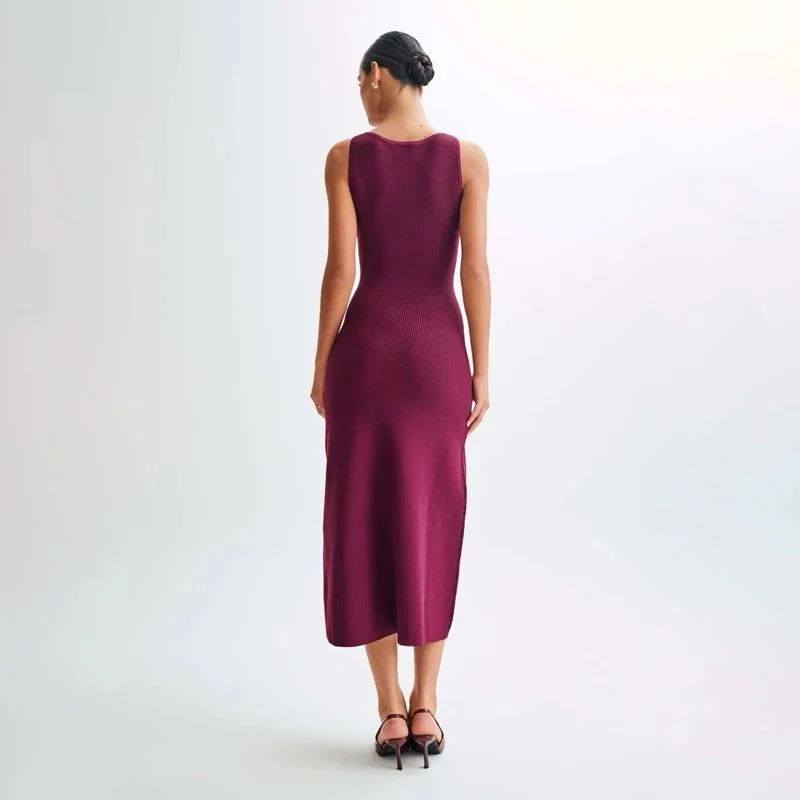 Picante Luxe Soft Knit Dress In Purple - Image 2