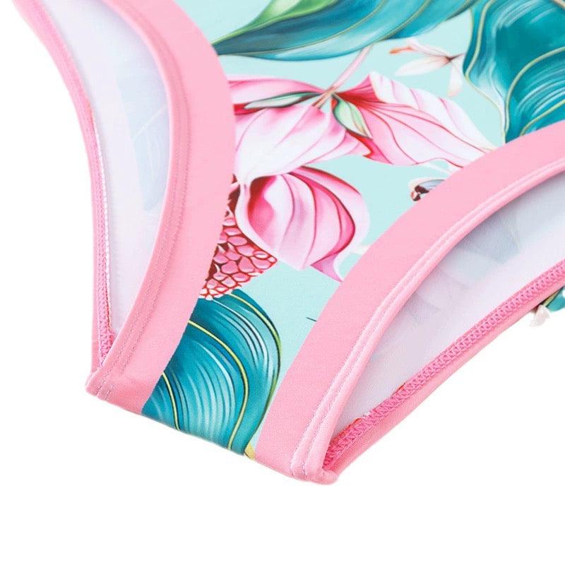 Plush Pink Swimsuit with Sarong - Image 3