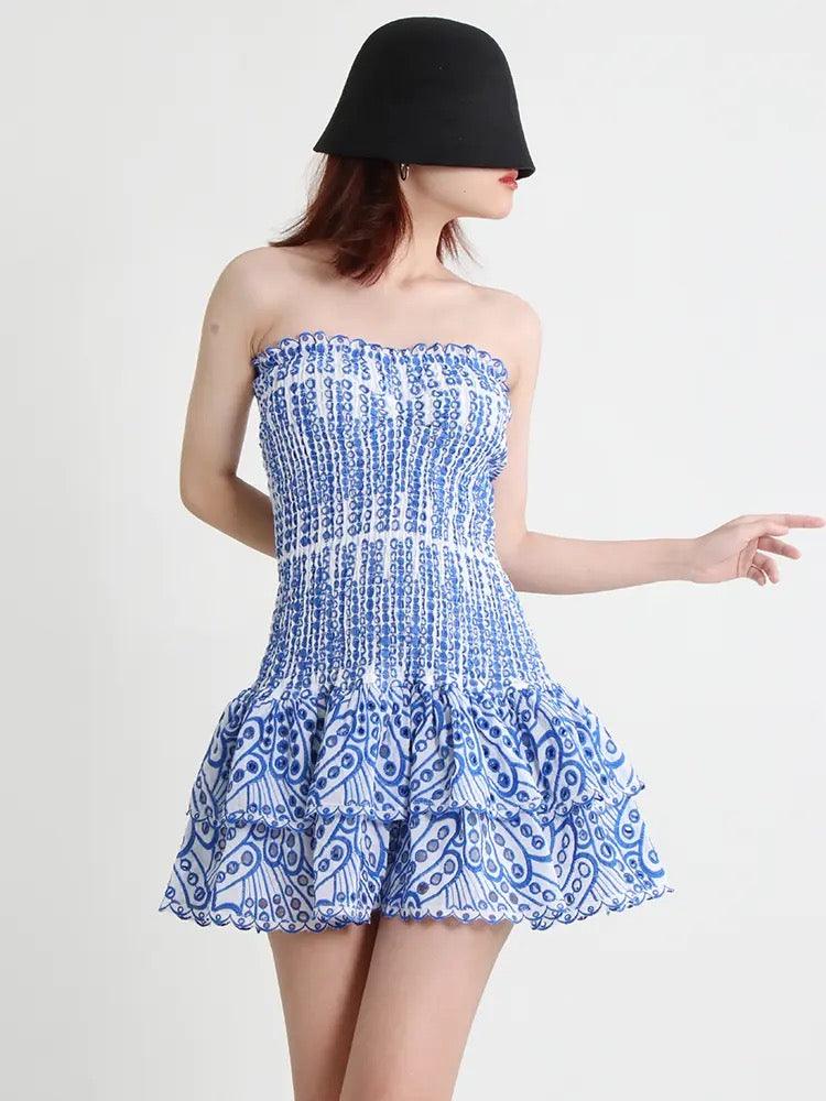 Praiano Luxe Summer Dress in Blue - Image 5