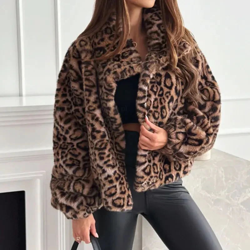 Premium Leopard Soft Fur Jacket - Image 2
