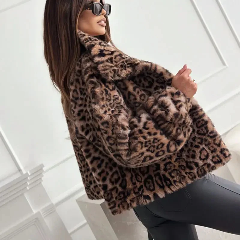 Premium Leopard Soft Fur Jacket - Image 3