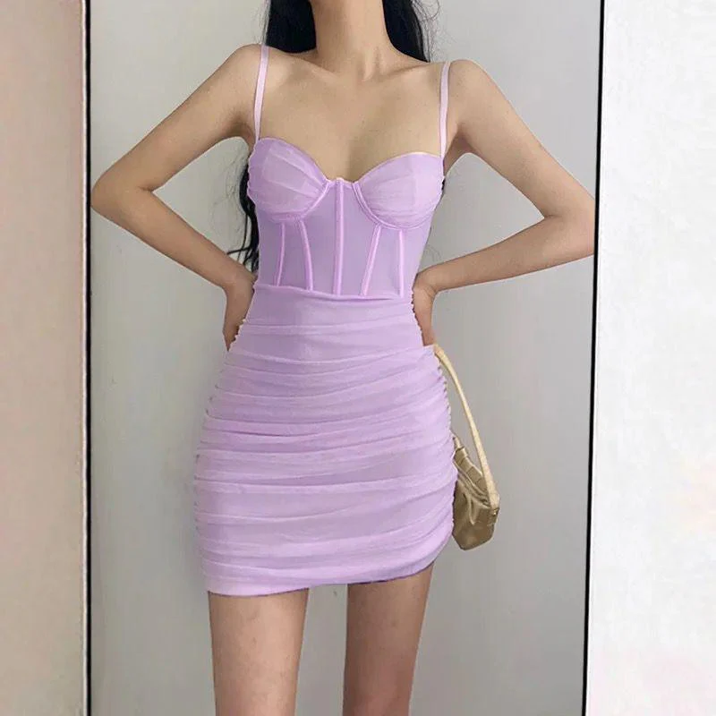 Radinka Bodycon Corset Dress In Lilac