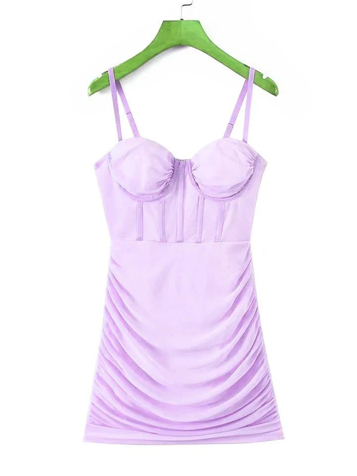 Radinka Bodycon Corset Dress In Lilac - Image 2
