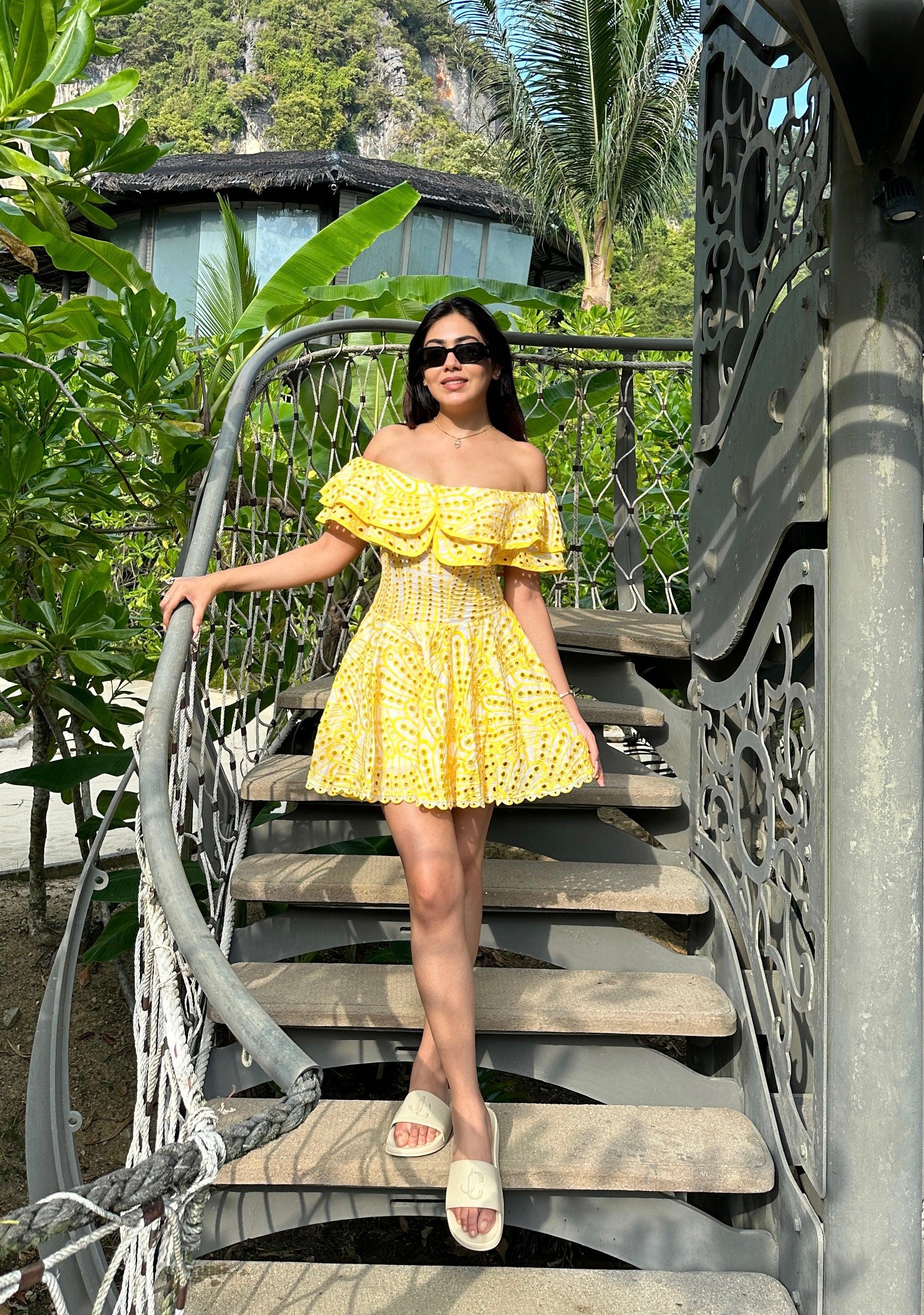 Ravello Luxe Summer Dress in Yellow - Image 3