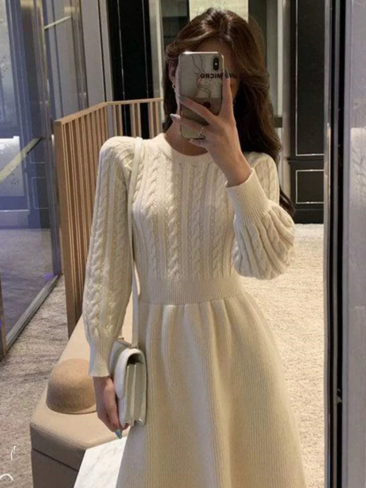 Relena Premium Knitted Woolen Dress - Image 2