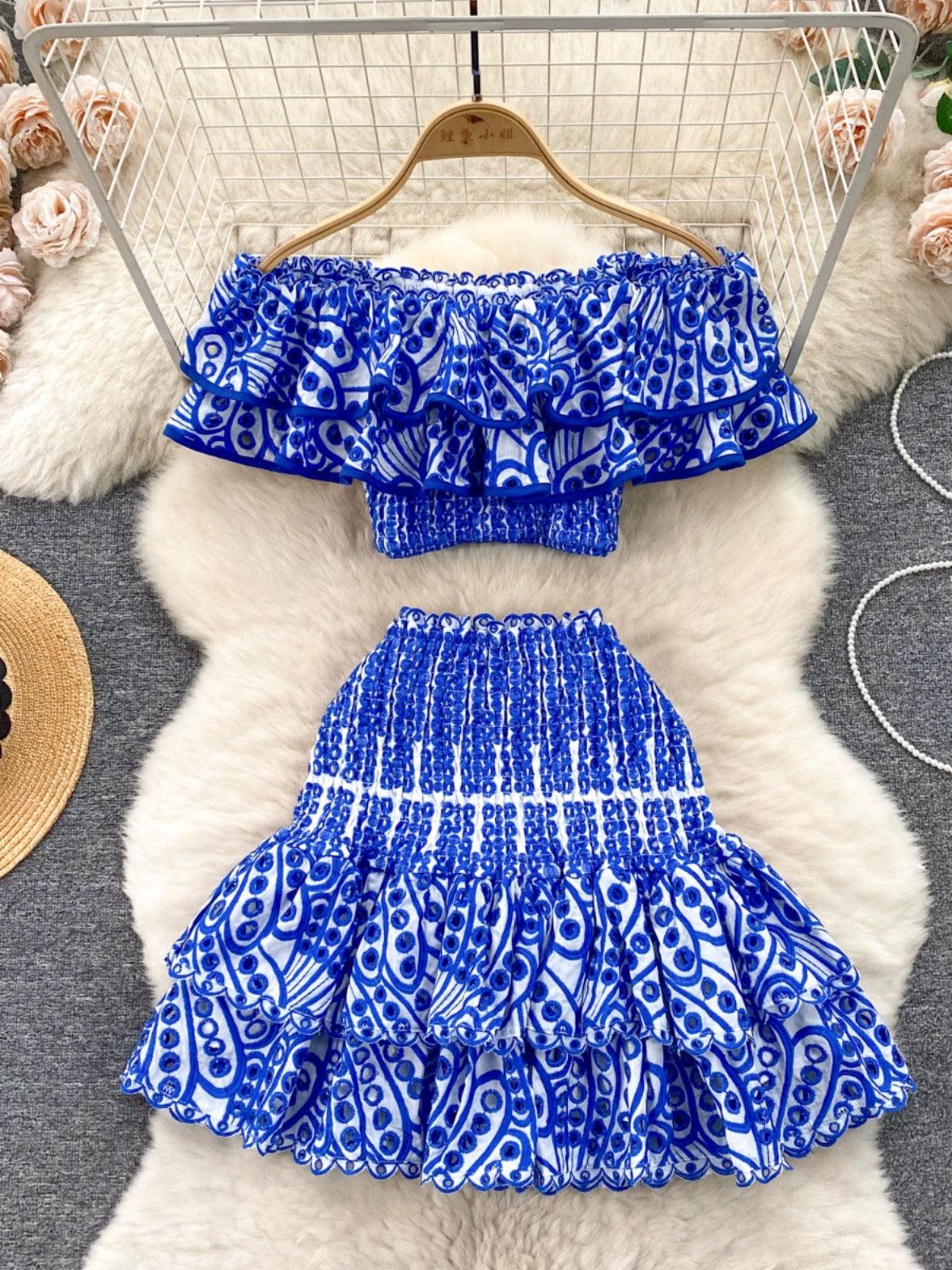 Rhodes Luxe Co-ord Set In Blue - Image 4