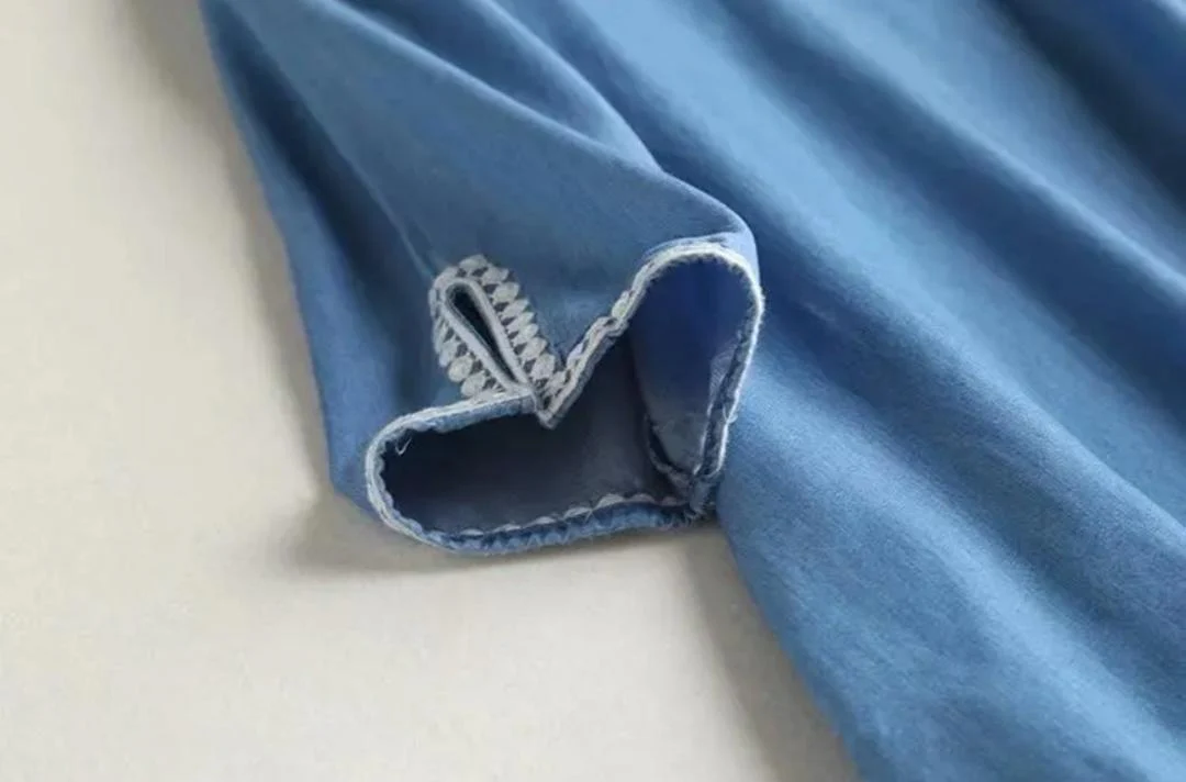 Riba Statement Summer Dress In Blue - Image 4