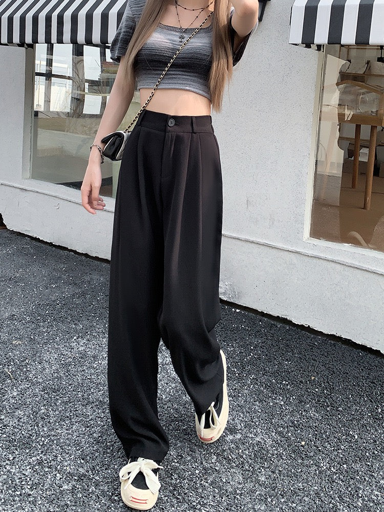 Riley Wide Leg High Waist Pants In Black - Image 3