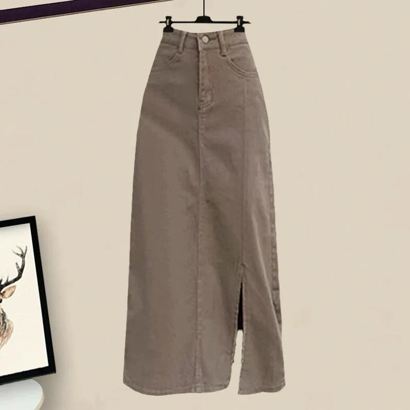 Ritsy Summer Coord Set of Top and Skirt In Brown - Image 3