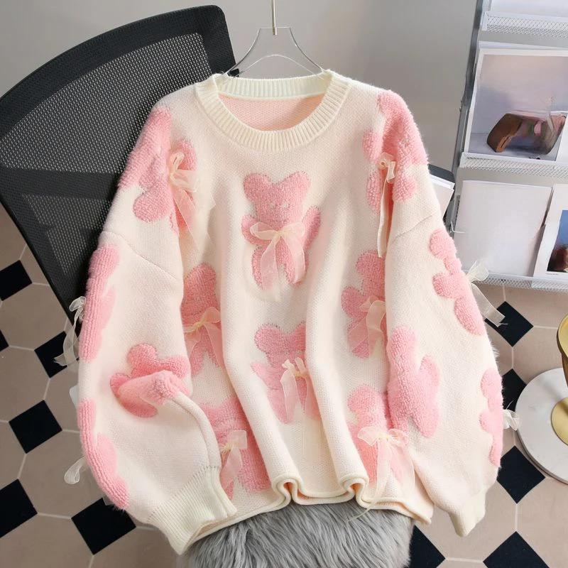 Riven Cute Woolen Sweater In Pink - Image 2