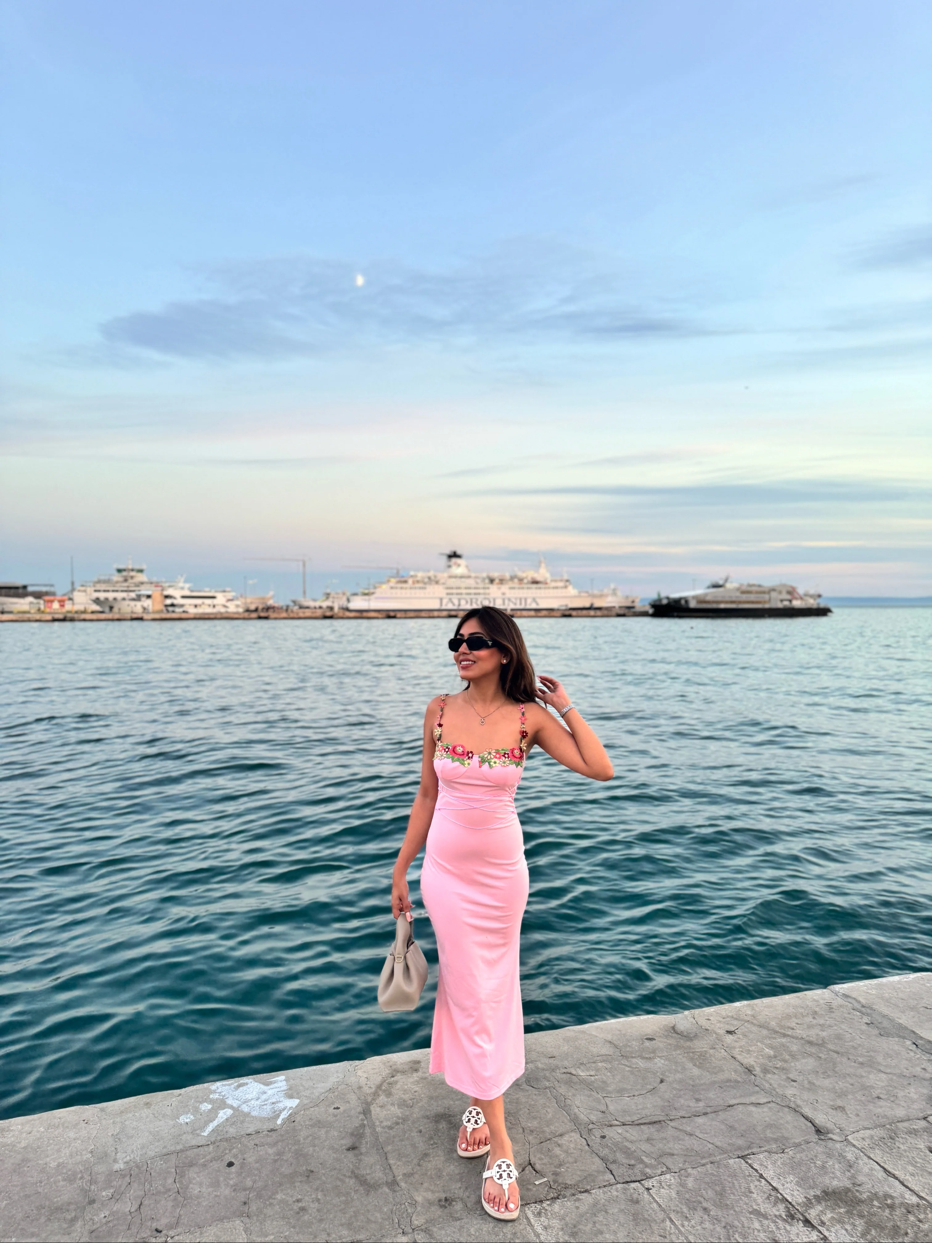 Roma Bodycon Midi Dress in Pink - Image 4