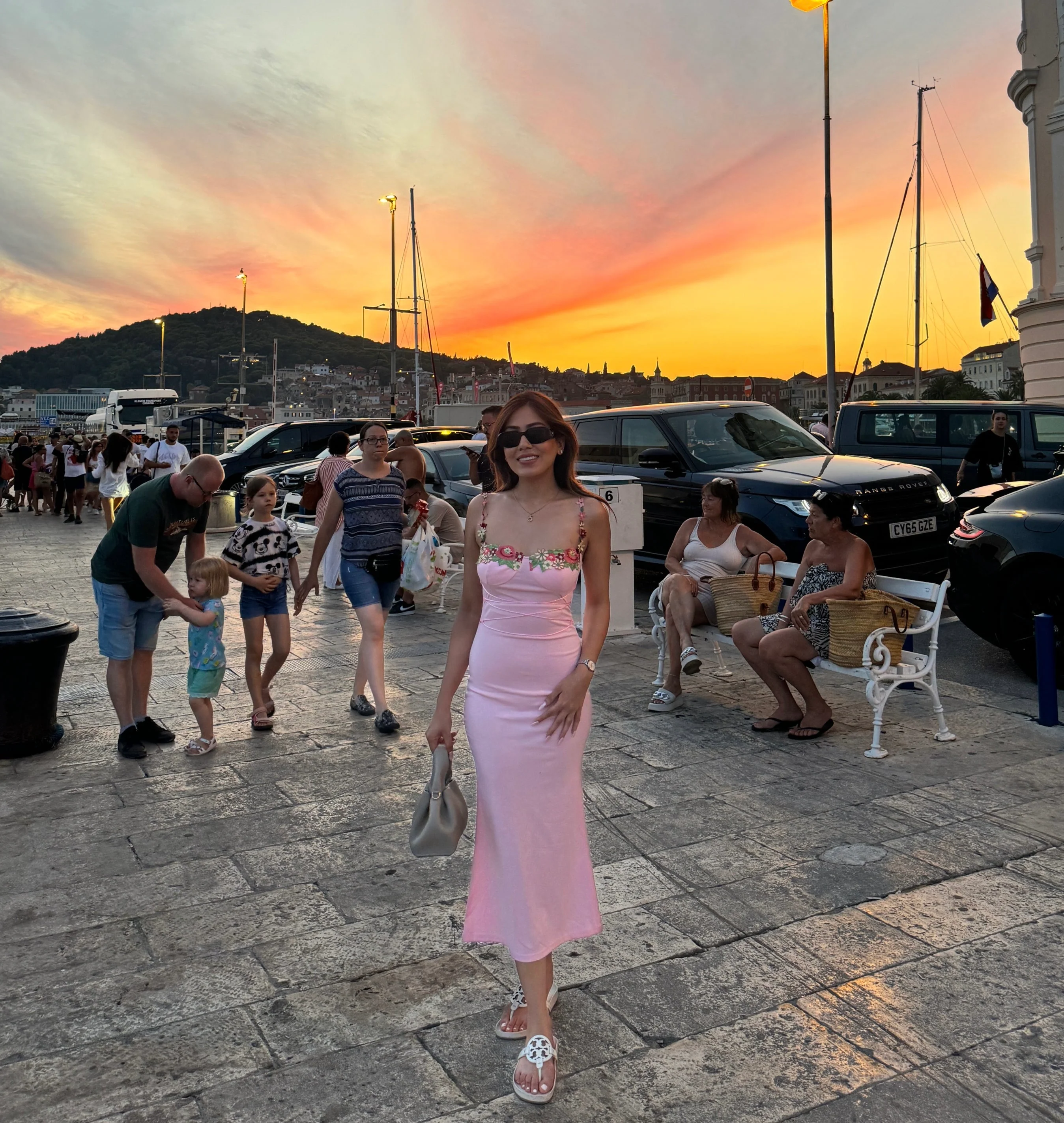 Roma Bodycon Midi Dress in Pink - Image 5