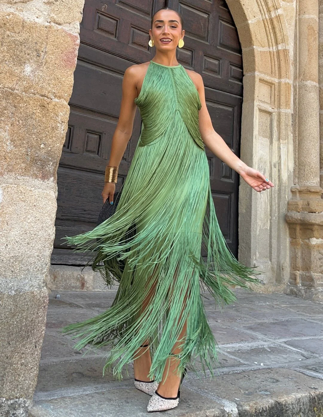 Roman Fringed Maxi Dress - Image 2
